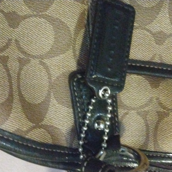 Coach | coated canvas tan brown logo print tote bag - Picture 4 of 12